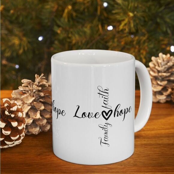 Love and Hope Coffee Cup inspirational and daily motivation Ceramic Mug 11 Oz - Picture 1 of 9